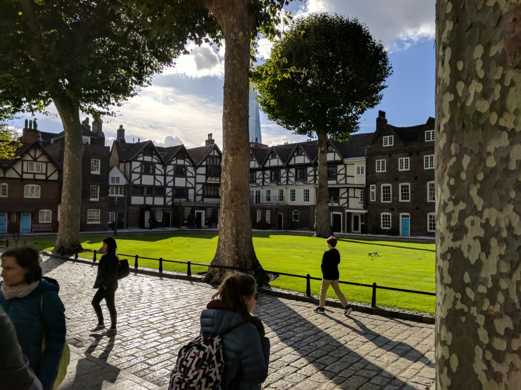 Some residences still exist in London Tower, some lived-in by the Beefeaters.  These here are very historic, with past queens living there, awaiting beheading.