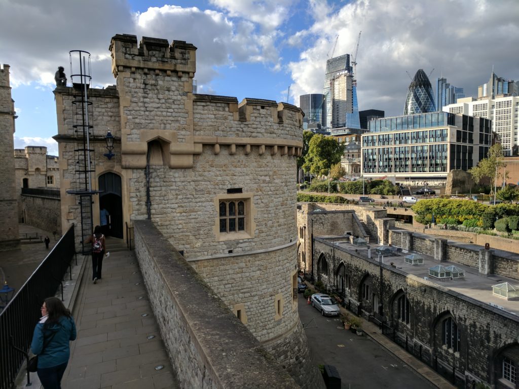 London Tower Walls and Downtown London