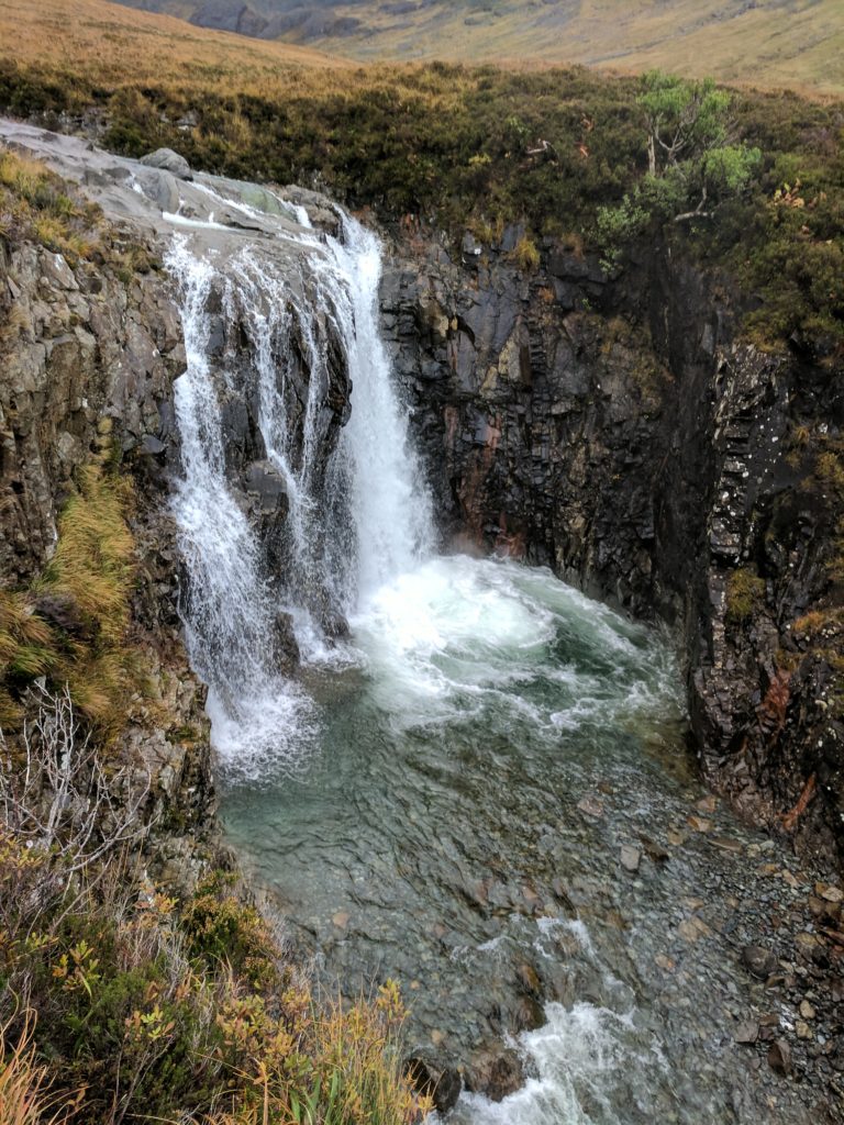 One of the pools and waterfalls