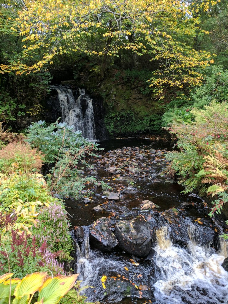 Part of a stream in a garden at Dunvegan Castle