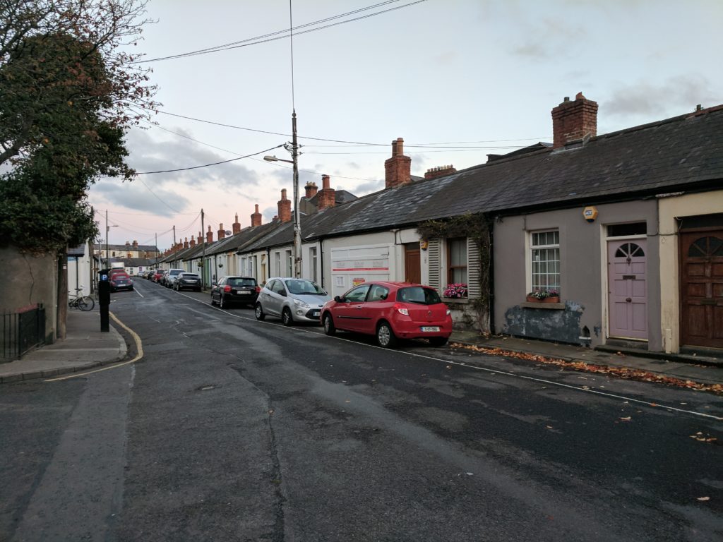 A residential street in downtown Dublin