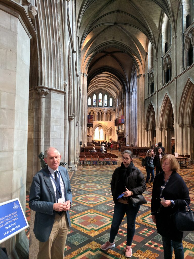 Looking down St. Patrick's cathedral on the tour