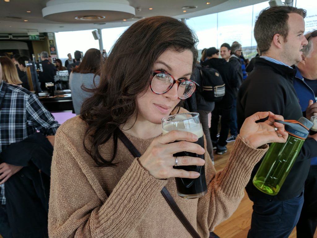A Beautiful Woman Drinking a Beer