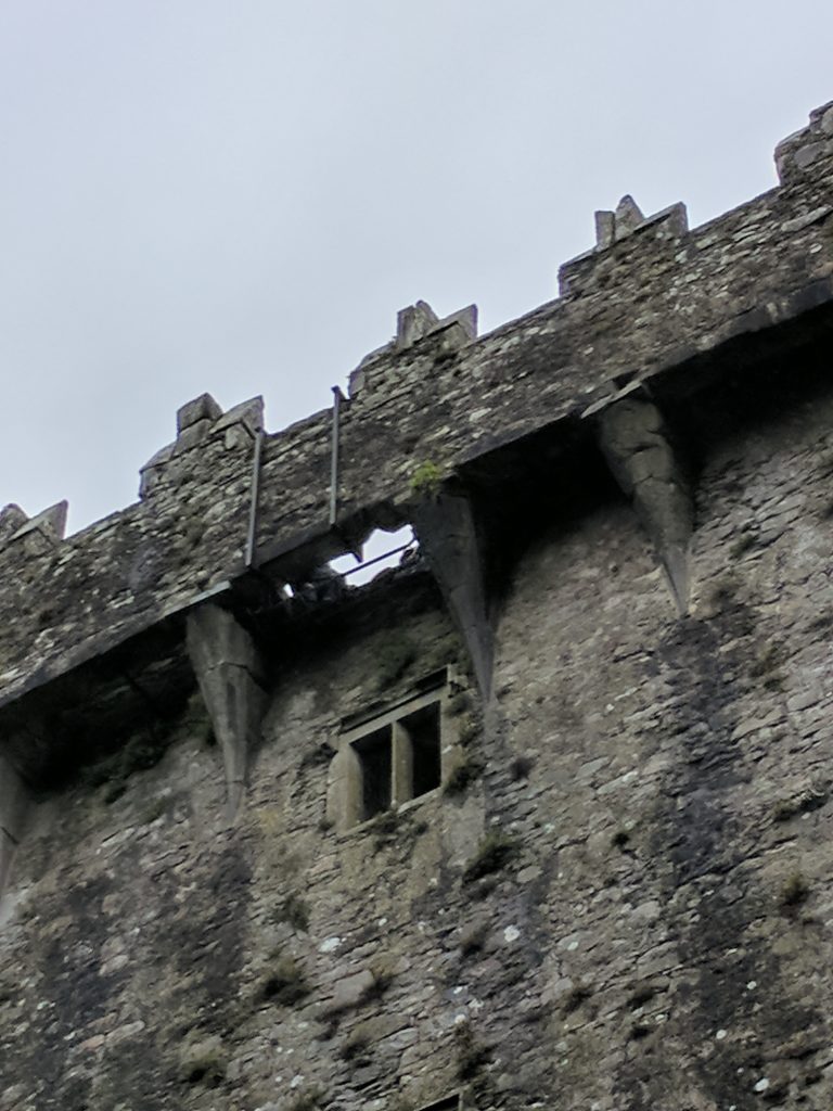 Looking up from the base of Blarney Castle at the Blarney Stone