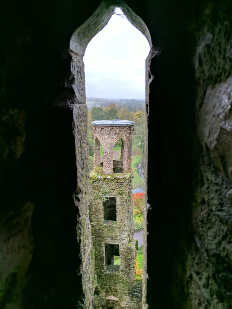 Looking out a window at Blarney Castle